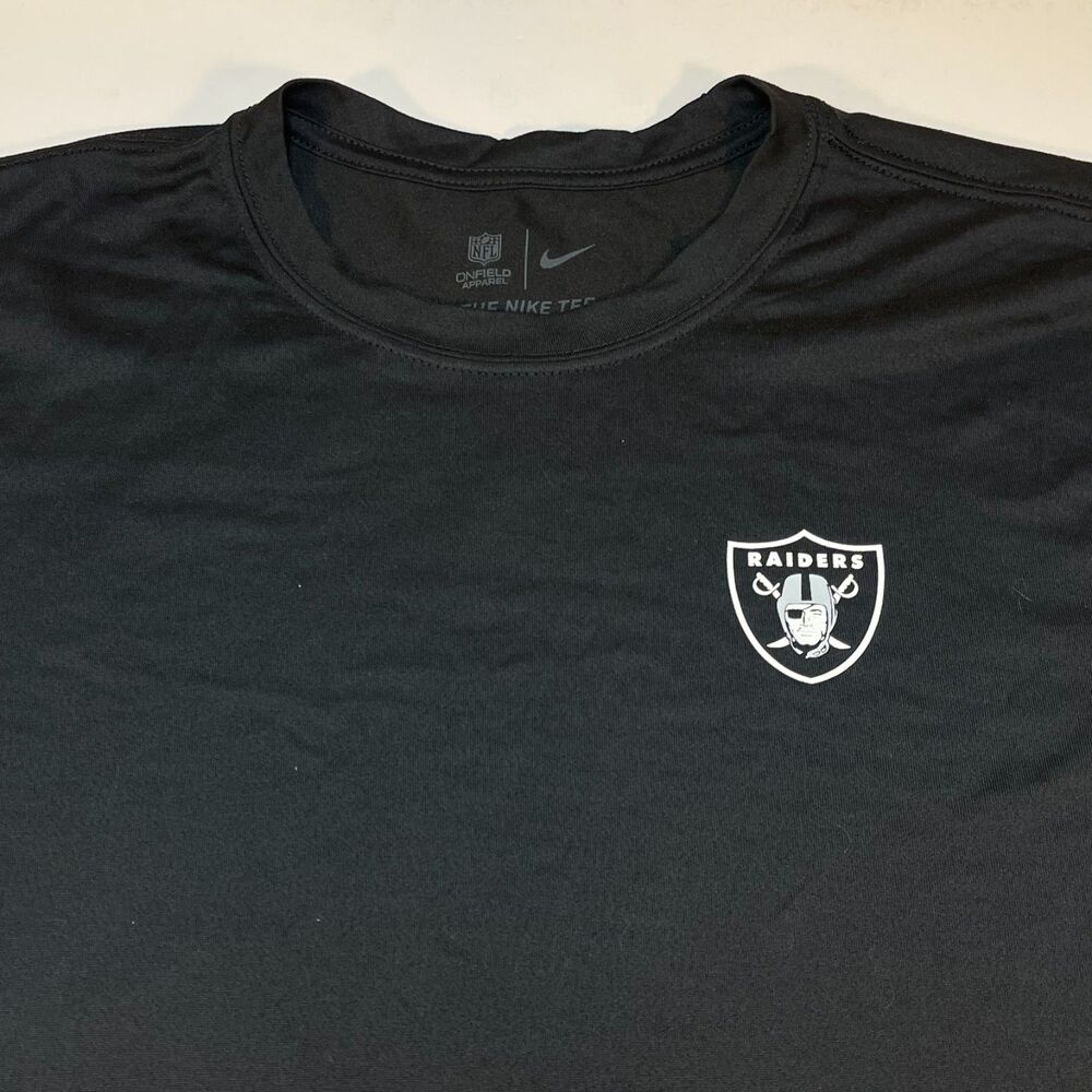 LAS VEGAS RAIDERS NFL Football Nike Dri Fit OnField T SHIRT Sz Mens L